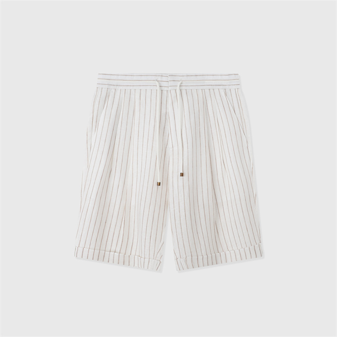 brunello cucinelli twill striped casual shorts
